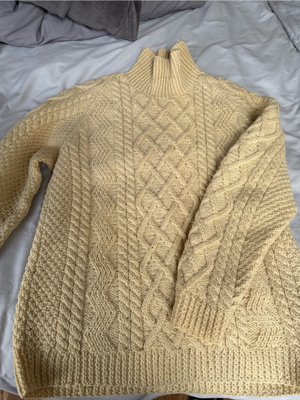 Wool Knit Women's Sweater in Beige
